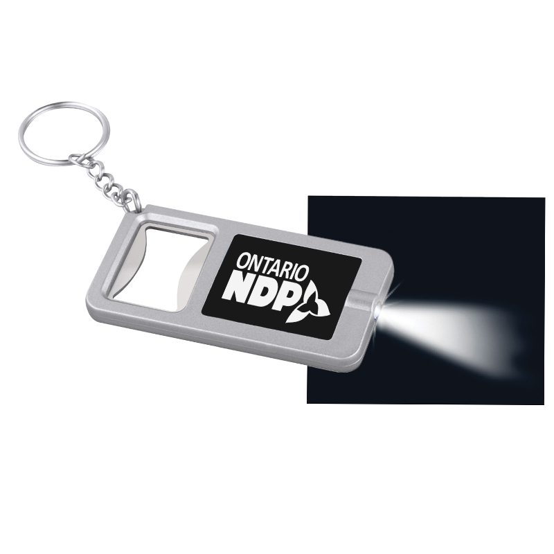 Custom Round Bottle Opener Keychain Flashlights - Keychain Flashlights