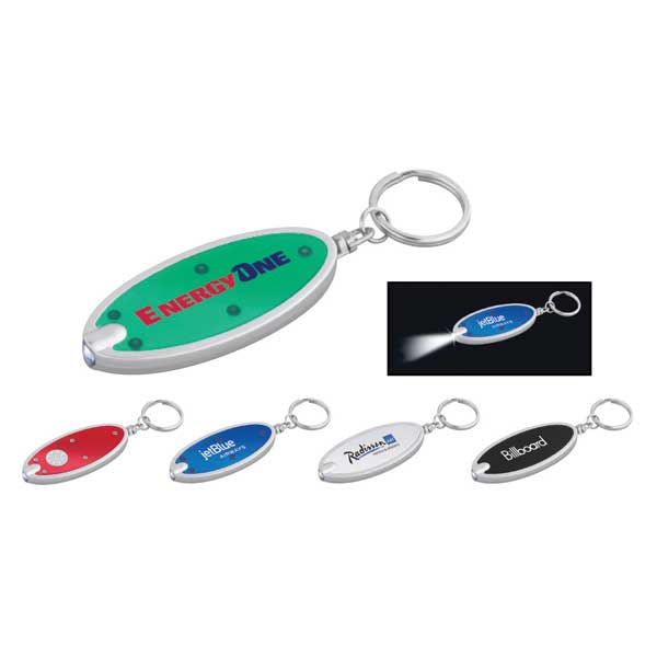 Customized Oval Shaped Flashlight Keychains Keychain Flashlights