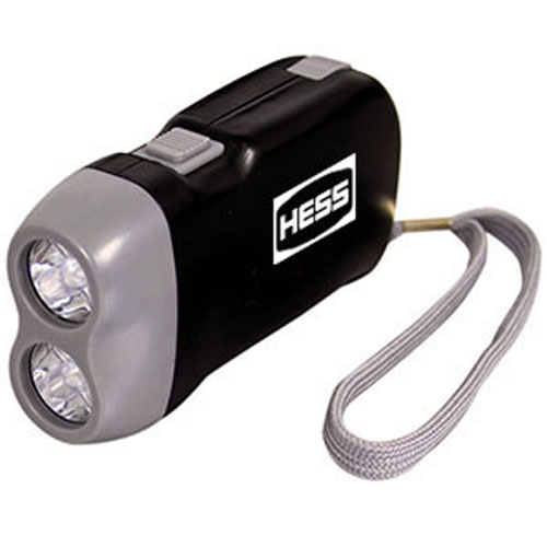 Logo Imprinted 2 LED Hand Press Flashlights